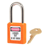 Zenex™ Thermoplastic Safety Lockout Padlock, 410, Orange