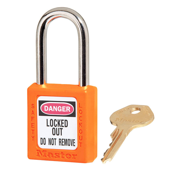 Zenex™ Thermoplastic Safety Lockout Padlock, 410, Orange
