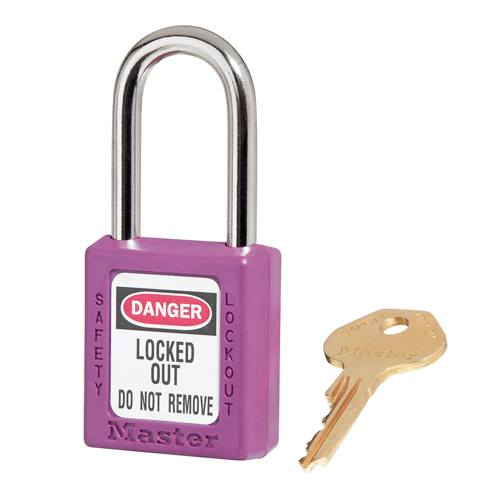 Zenex™ Thermoplastic Safety Lockout Padlock, 410, Purple