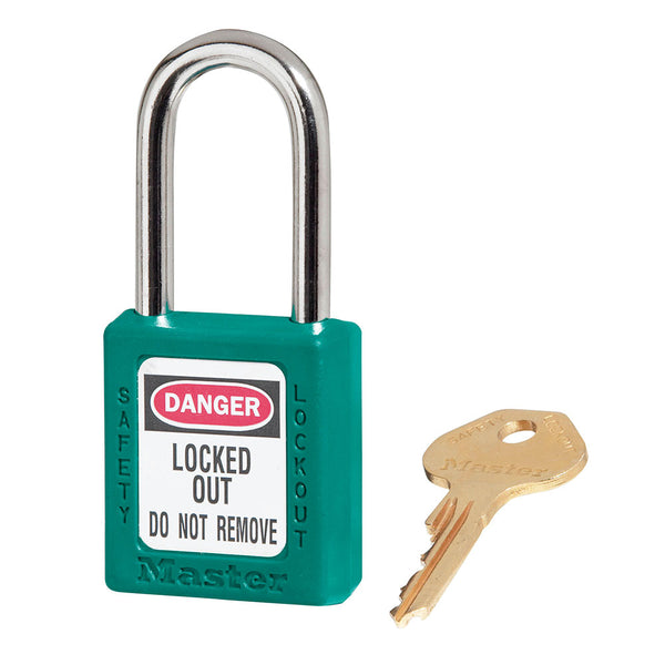 Zenex™ Thermoplastic Safety Lockout Padlock, 410, Teal