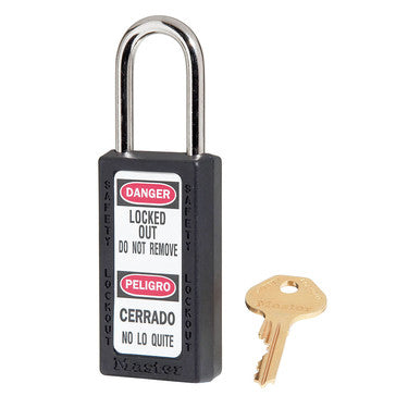 Black Zenex™ Zenex™ Thermoplastic Safety Padlock, 1-1/2in (38mm) Wide with 1-1/2in (38mm) Shackle