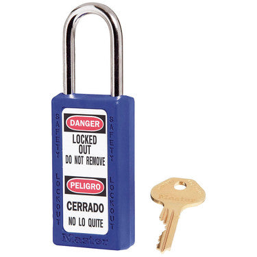 Blue Zenex™ Zenex™ Thermoplastic Safety Padlock, 1-1/2in (38mm) Wide with 1-1/2in (38mm) Shackle