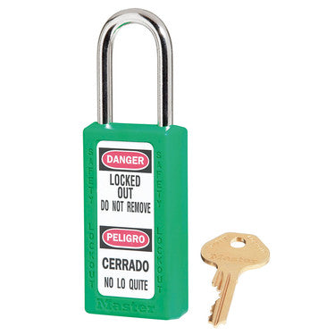 Green Thermoplastic Zenex Padlock - Keyed Different | 411GRN
