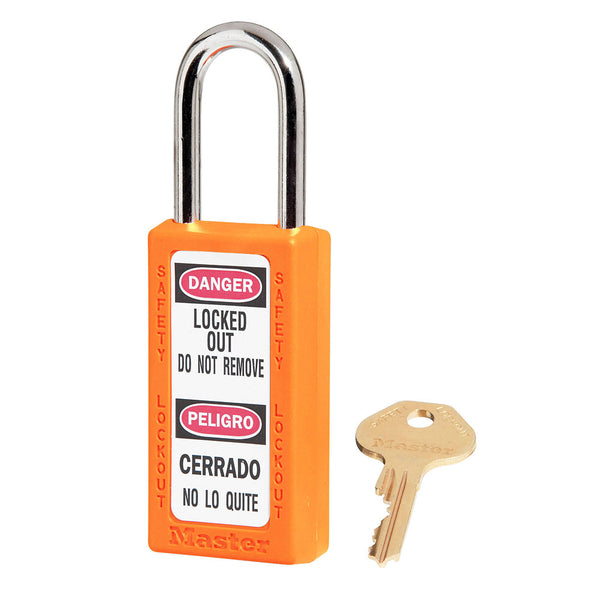 Orange Zenex™ Zenex™ Thermoplastic Safety Padlock, 1-1/2in (38mm) Wide with 1-1/2in (38mm) Shackle