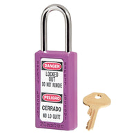 Purple Zenex™ Zenex™ Thermoplastic Safety Padlock, 1-1/2in (38mm) Wide with 1-1/2in (38mm) Shackle