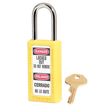 Yellow Zenex™ Zenex™ Thermoplastic Safety Padlock, 1-1/2in (38mm) Wide with 1-1/2in (38mm) Shackle