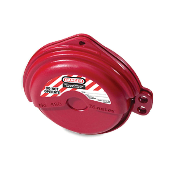Rotating Gate Valve Lockout, 1 in to 3 in dia Handle, Red