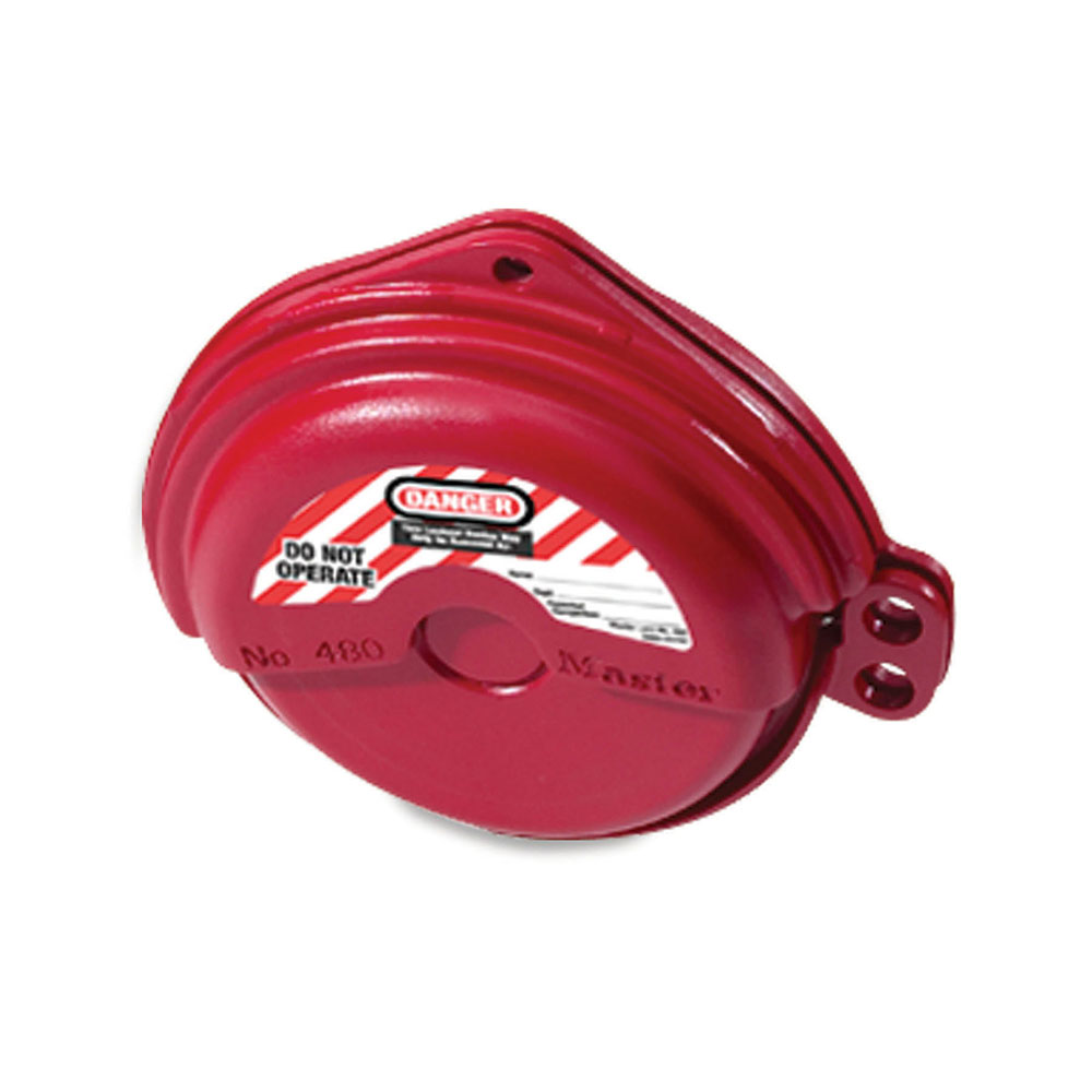 Rotating Gate Valve Lockout, 1 in to 3 in dia Handle, Red