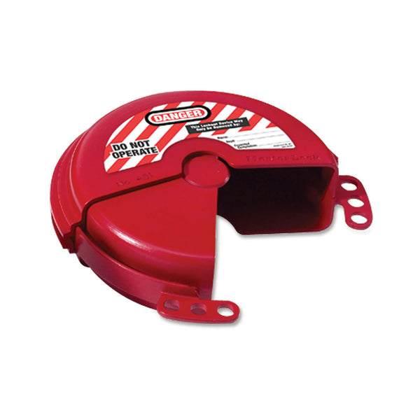Rotating Gate Valve Lockout, 2 in to - 5 in dia Handle, Red