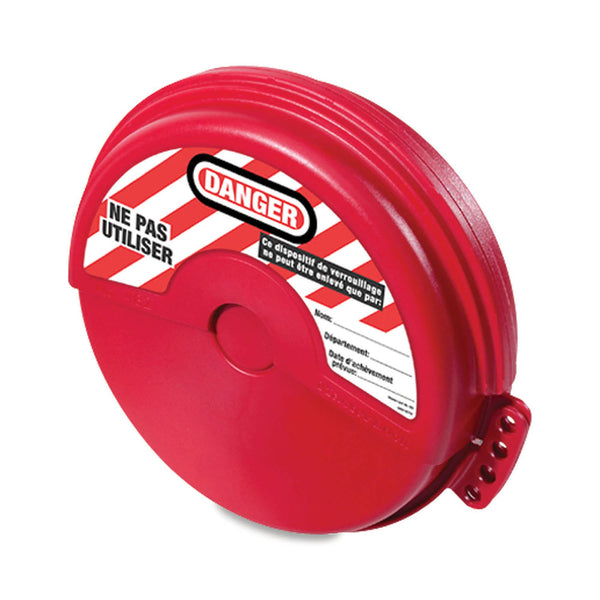 Rotating Gate Valve Lockout, 4 in to 6-1/2 in dia Handle, Red