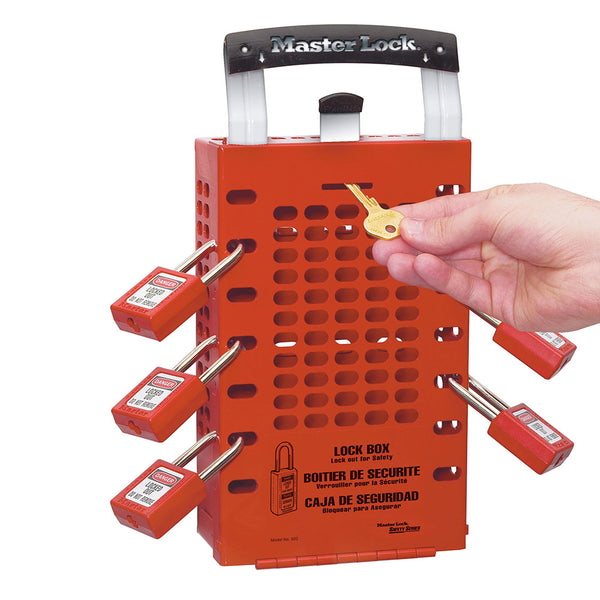 Latch Tight™ Red Group Lock Box, Wall-Mount or Portable