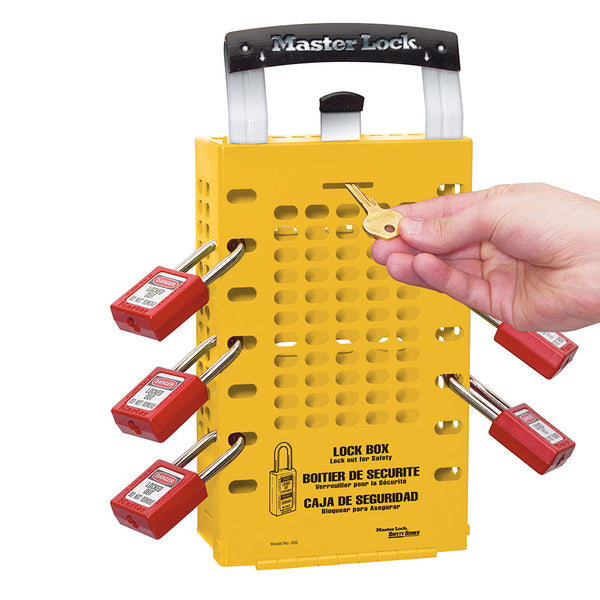 Latch Tight™ Yellow Group Lock Box, Wall-Mount or Portable