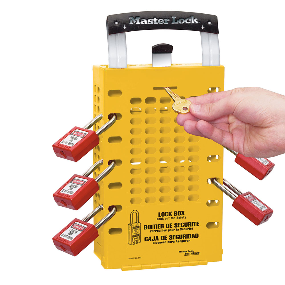 Latch Tight™ Yellow Group Lock Box, Wall-Mount or Portable