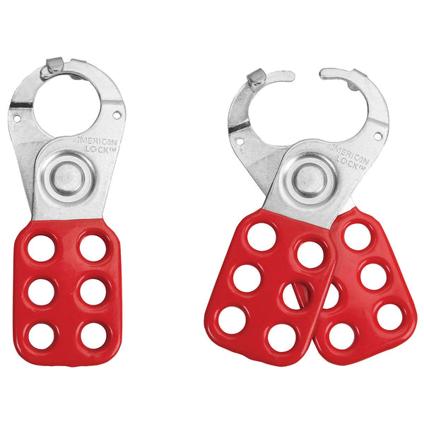 Lockout Hasp, 1-3/4 in W x 4-1/2 in L, 1 in Jaw dia, Red