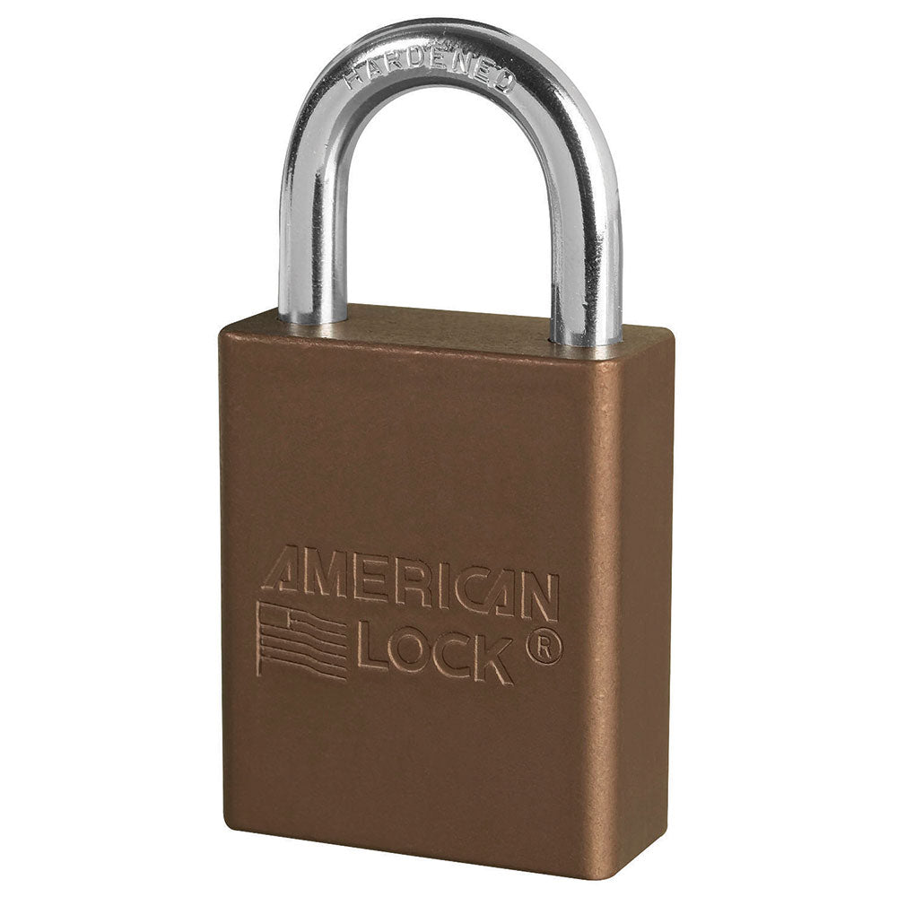 Solid Aluminum Padlocks, 1/4 in Diam., 1 in L X 3/4 in W, Brown