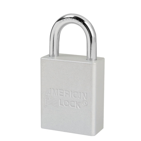 Clear Anodized Aluminum Safety Padlock, 1-1/2in (38mm) Wide with 1in (25mm) Tall Shackle