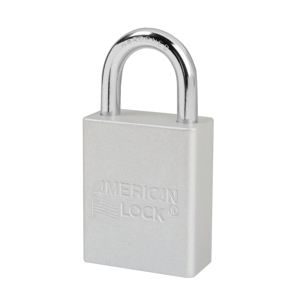 Clear Anodized Aluminum Safety Padlock, 1-1/2in (38mm) Wide with 1in (25mm) Tall Shackle