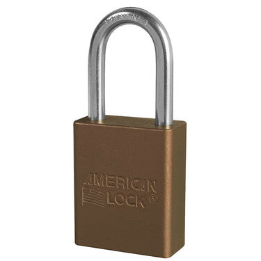 Brown Anodized Aluminum Safety Padlock, 1-1/2in (38mm) Wide with 1-1/2in (38mm) Tall Shackle