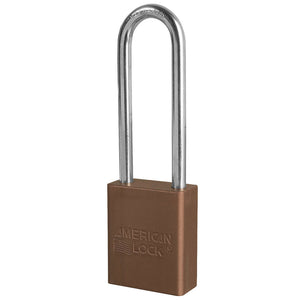 Brown Anodized Aluminum Safety Padlock, 1-1/2in (38mm) Wide with 3in (76mm) Tall Shackle