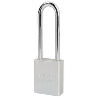 Clear Anodized Aluminum Safety Padlock, 1-1/2in (38mm) Wide with 3in (76mm) Tall Shackle