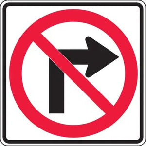 R3-1 - No Right Turn Symbol Signs