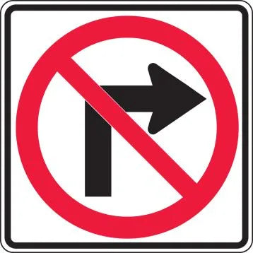 R3-1 - No Right Turn Symbol Signs