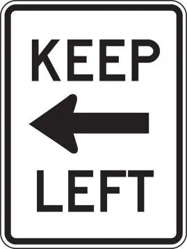 R4-8a - Keep Left With Left Arrow Signs