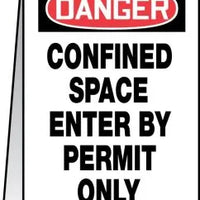 Osha Danger Fold-Ups® Floor Sign: Confined Space - Enter By Permit Only