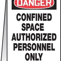Osha Danger Fold-Ups® Floor Sign: Confined Space - Authorized Personnel Only