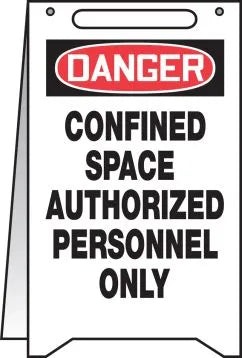Osha Danger Fold-Ups® Floor Sign: Confined Space - Authorized Personnel Only