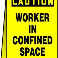 Osha Caution Fold-Ups® Floor Sign: Worker In Confined Space