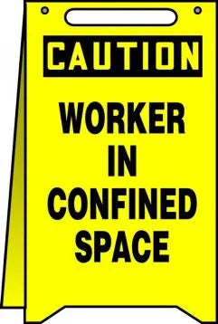 Osha Caution Fold-Ups® Floor Sign: Worker In Confined Space