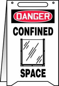 Osha Danger Fold-Ups® Floor Sign: Confined Space