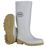 16" White PVC Steel Toe Boot - Size 9 | 382-910-9