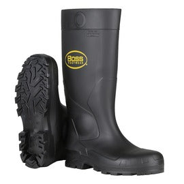 16" Blk Pvc Steel Toe Boot Sz 10
