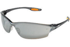 Crews Law® 2 Gray Safety Glasses With Gray Mirror/Anti-Scratch Lens | CRELW217