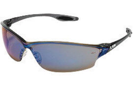Crews Law® 2 Gray Safety Glasses With Blue Mirror/Anti-Scratch Lens | CRELW218
