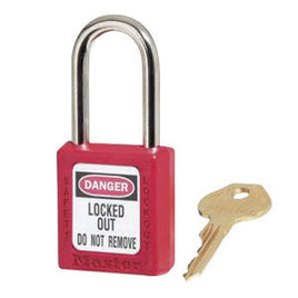 Red Plastic Safety Padlock  Keyed Differently