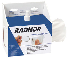 RADNOR™ Blue/White 5" X 8" Lens Cleaning Station (8 oz Bottle) | RAD64051473