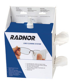 RADNOR™ Blue/White 5" X 8" Lens Cleaning Station (16 oz Bottle) | RAD64051474