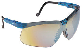 Honeywell Uvex Genesis® Blue Safety Glasses With Yellow Anti-Scratch/Mirror/Hard Coat Lens | HONS3243
