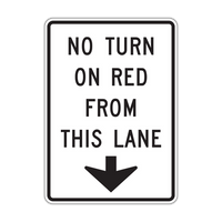 R10-11d - No Turn On Red From This Lane Signs