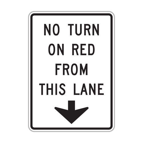 R10-11d - No Turn On Red From This Lane Signs