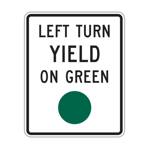 R10-12 - Left Turn Yield On Green Signs
