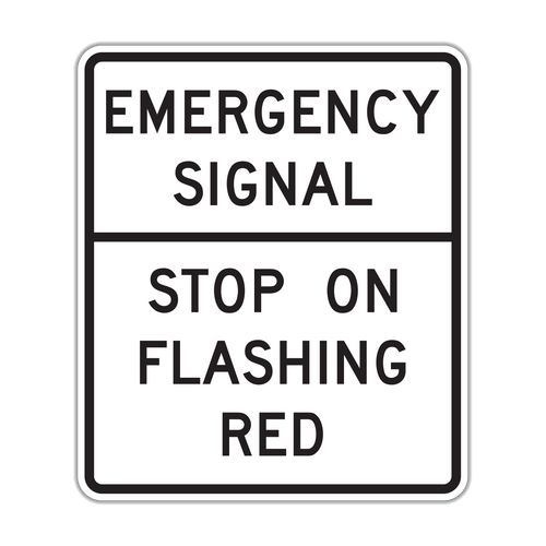 R10-14 - Emergency Signal Stop On Flashing Red Signs