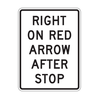 R10-17a - Right On Red Arrow After Stop Signs