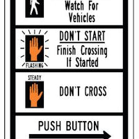 Push Button To Cross - 9x12 - .080 Aluminum