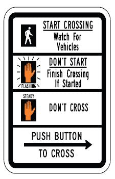 Push Button To Cross - 9x12 - .080 Aluminum