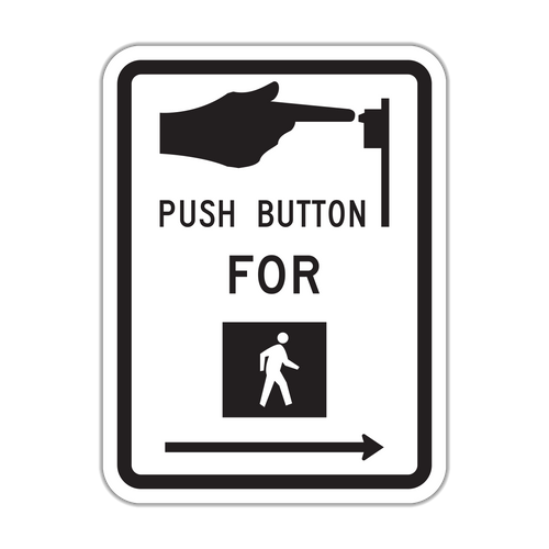 R10-3 - Push Button For Pedestrian (Symbols) Signs
