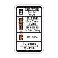 R10-3e - Push Button To Cross Street Signs